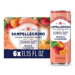 Sanpellegrino Zero Clementine & Peach Italian Sparkling Beverage - 6pk/11.15 fl oz Cans