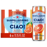 Sanpellegrino CIAO! Blood Orange Flavored Sparkling Water with Real Fruit Juices - 6pk/11.15 fl oz Cans