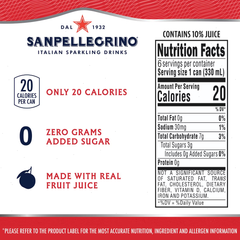 Sanpellegrino Zero Blood Orange Italian Sparkling Beverage - 6pk/11.15 fl oz Cans
