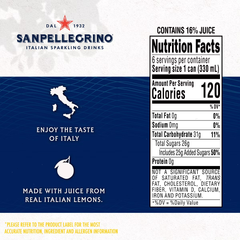 Sanpellegrino Lemon Italian Sparkling Beverage - 6pk/11.15 fl oz Cans
