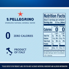 S.Pellegrino Sparkling Natural Mineral Water - 33.8 fl oz.