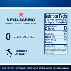 S.Pellegrino Mineral Sparkling Water Bottles - 6pk/16.9 fl oz