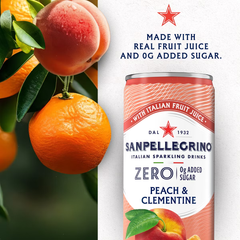 Sanpellegrino Zero Clementine & Peach Italian Sparkling Beverage - 6pk/11.15 fl oz Cans