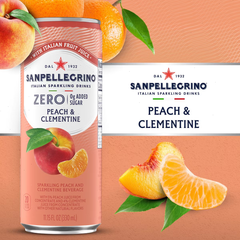 Sanpellegrino Zero Clementine & Peach Italian Sparkling Beverage - 6pk/11.15 fl oz Cans